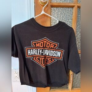 Harley-Davidson Black and Orange Logo Tee